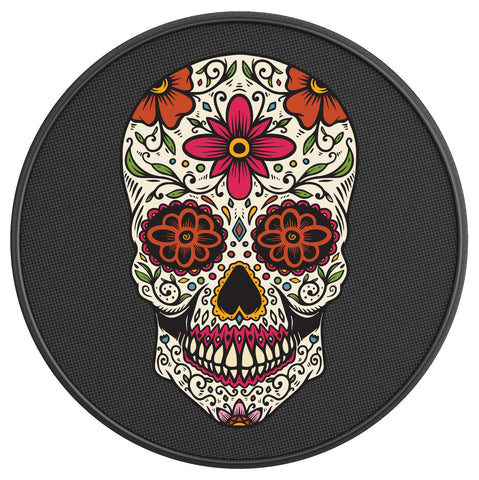 SUGAR SKULL PEARL  WHITE CARBON FIBER TIRE COVER