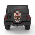 SUGAR SKULL BLACK CARBON FIBER TIRE COVER