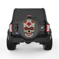 SUGAR SKULL BLACK CARBON FIBER TIRE COVER