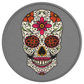 SUGAR SKULL SILVER CARBON FIBER TIRE COVER