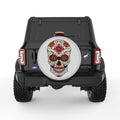 SUGAR SKULL SILVER CARBON FIBER TIRE COVER