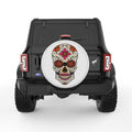 SUGAR SKULL PEARL  WHITE CARBON FIBER TIRE COVER