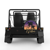 SUMMER VIBES PALM TREES BLACK TIRE COVER FOR MOKE