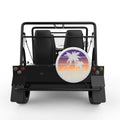 SUMMER VIBES PALM TREES WHITE CARBON FIBER TIRE COVER FOR MOKE
