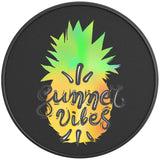 SUMMER VIBES PINAPPLE BLACK CARBON FIBER TIRE COVER