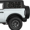 SUNFLOWER GARDEN QUARTER WINDOW DECAL FITS 2021+ FORD BRONCO 2 DOOR HARD TOP