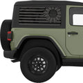 SUNFLOWER US FLAG QUARTER WINDOW DECAL FITS 2011-2018 JEEP WRANGLER 2 DOOR HARD TOP JK