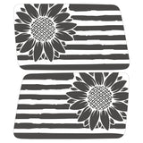 SUNFLOWER US FLAG QUARTER WINDOW DRIVER & PASSENGER DECALS