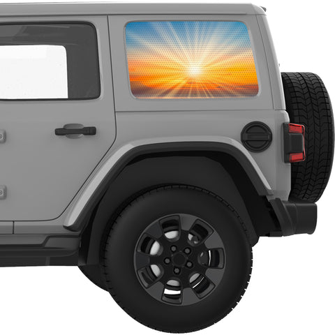 SUNRAYS QUARTER WINDOW DECAL FITS 2018+ JEEP WRANGLER 4 DOOR HARD TOP JLU
