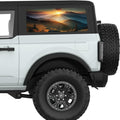 SUNRAYS MOUNTAINS LANDSCAPE QUARTER WINDOW DECAL FITS 2021+ FORD BRONCO 2 DOOR HARD TOP