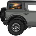 SUNRAYS MOUNTAINS LANDSCAPE QUARTER WINDOW DECAL FITS 2021+ FORD BRONCO 4 DOOR HARD TOP