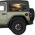 SUNRAYS MOUNTAINS LANDSCAPE QUARTER WINDOW DECAL FITS 2018+ JEEP WRANGLER 2 DOOR HARD TOP JL