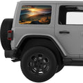 SUNRAYS MOUNTAINS LANDSCAPE QUARTER WINDOW DECAL FITS 2011-2018 JEEP WRANGLER 4 DOOR HARD TOP JKU