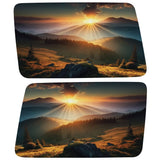 SUNRAYS MOUNTAINS LANDSCAPE QUARTER WINDOW DRIVER & PASSENGER DECALS