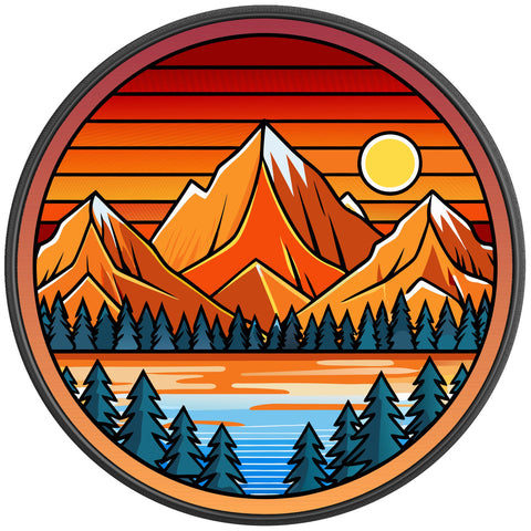 SUNSET MOUNTAINS PEARL  WHITE CARBON FIBER TIRE COVER