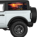 SUNSET MOUNTAINS LANDSCAPE QUARTER WINDOW DECAL FITS 2021+ FORD BRONCO 2 DOOR HARD TOP