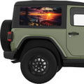 SUNSET MOUNTAINS LANDSCAPE QUARTER WINDOW DECAL FITS 2011-2018 JEEP WRANGLER 2 DOOR HARD TOP JK