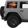SUNSET MOUNTAINS LANDSCAPE QUARTER WINDOW DECAL FITS 2011-2018 JEEP WRANGLER 4 DOOR HARD TOP JKU