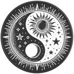 SUN MOON STARS YING YANG BLACK CARBON FIBER TIRE COVER