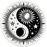 SUN MOON STARS YING YANG PEARL  WHITE CARBON FIBER TIRE COVER