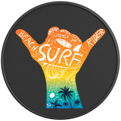 SURF WAVE BLACK CARBON FIBER TIRE COVER