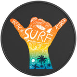 SURF WAVE BLACK CARBON FIBER TIRE COVER
