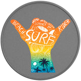 SURF WAVE SILVER CARBON FIBER TIRE COVER