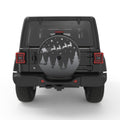 SANTAS SLEIGH CHRISTMAS NIGHT FOREST BLACK CARBON FIBER TIRE COVER