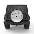SANTAS SLEIGH CHRISTMAS NIGHT FOREST WHITE TIRE COVER