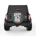SARCASM IS HOW I HUG BLACK CARBON FIBER TIRE COVER