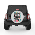 SARCASM IS HOW I HUG SILVER CARBON FIBER TIRE COVER