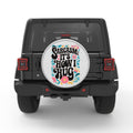 SARCASM IS HOW I HUG SILVER CARBON FIBER TIRE COVER