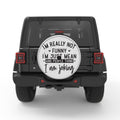 SARCASTIC IM REALLY NOT FUNNY IM JUST MEAN SILVER CARBON FIBER TIRE COVER