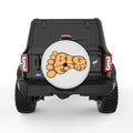 SASQUATCH FOOT PRINT PEARL  WHITE CARBON FIBER TIRE COVER