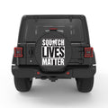SASQUATCH LIVES MATTER PEARL  WHITE CARBON FIBER TIRE COVER