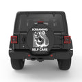 SCREAMING IS SELF CARE BLACK CARBON FIBER TIRE COVER