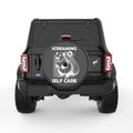 SCREAMING IS SELF CARE BLACK CARBON FIBER TIRE COVER