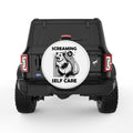 SCREAMING IS SELF CARE WHITE TIRE COVER