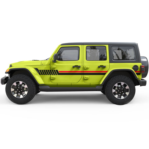 SIDE LINES GRAPHICS SIDE GRAPHIC DECAL FITS 2018+ JEEP WRANGLER 4 DOOR JLU