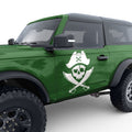SKULL AND CROSSED SWORDS PIRATE JOLLY ROGER BODY GRAPHIC DECAL FITS 2021+ FORD BRONCO 2 DOOR