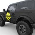SKULL AND CROSSED SWORDS PIRATE JOLLY ROGER DOOR DECAL FITS 2021+ FORD BRONCO 2 DOOR
