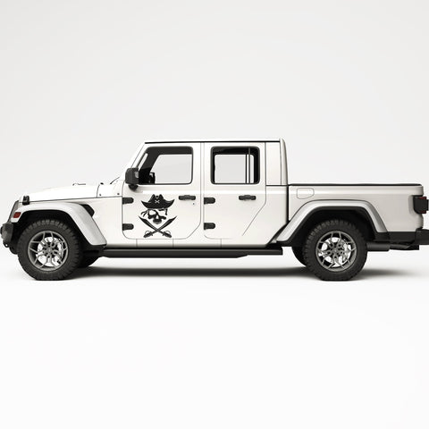 SKULL CROSSBONES PIRATE SIDE GRAPHIC DECAL FITS JEEP GLADIATOR
