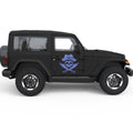 SKULL AND CROSSED SWORDS PIRATE JOLLY ROGER DECAL SIDE GRAPHIC DECAL FITS 2005-2017 JEEP WRANGLER 2 DOOR JK