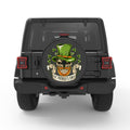 ST PATRICKS DAY SKULL BLACK CARBON FIBER TIRE COVER