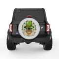ST PATRICKS DAY SKULL SILVER CARBON FIBER TIRE COVER