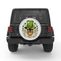 ST PATRICKS DAY SKULL SILVER CARBON FIBER TIRE COVER