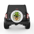 ST PATRICKS DAY SKULL PEARL  WHITE CARBON FIBER TIRE COVER