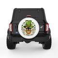 ST PATRICKS DAY SKULL WHITE TIRE COVER