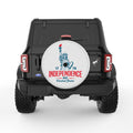 STATUE OF LIBERTY INDEPENDENCE DAY PEARL  WHITE CARBON FIBER TIRE COVER