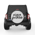 STAY PAWSITIVE SILVER CARBON FIBER TIRE COVER